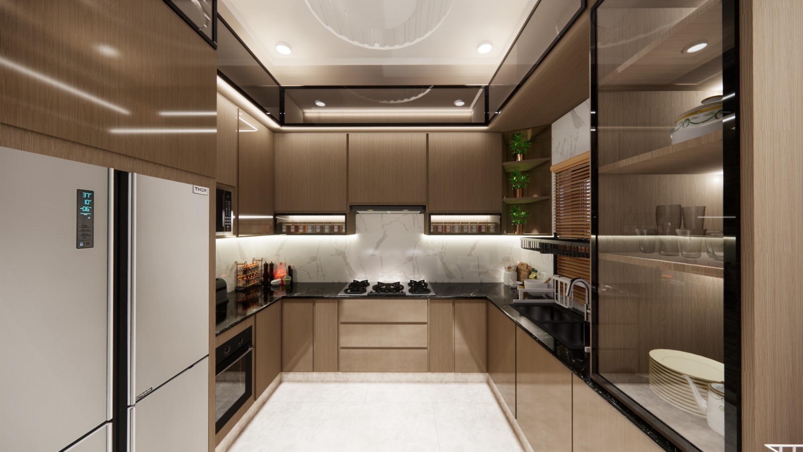 Modern Semi-Open Kitchen